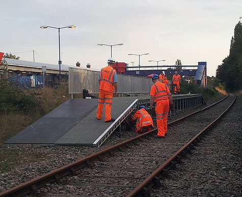 Temporary public railway platform.