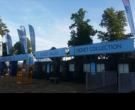 Layher structure for Countryfile Live public entrance gantry.